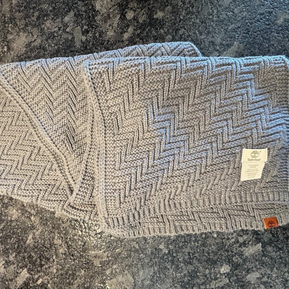 Timberland chunky knit gray unisex scarf - Picture 3 of 7